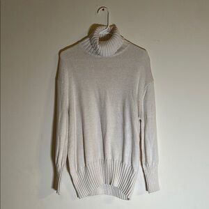 Cream Oversized Turtleneck Sweater